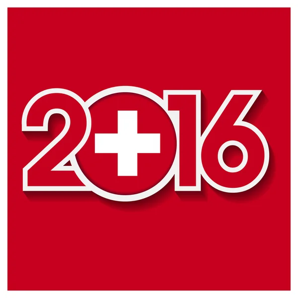 스위스 국기와 함께 2016 년 — 스톡 벡터