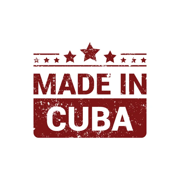 Сделано на Кубе - дизайн резиновой марки красного цвета — стоковый вектор