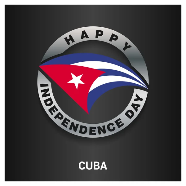 Kuba den nezávislosti odznak — Stockový vektor