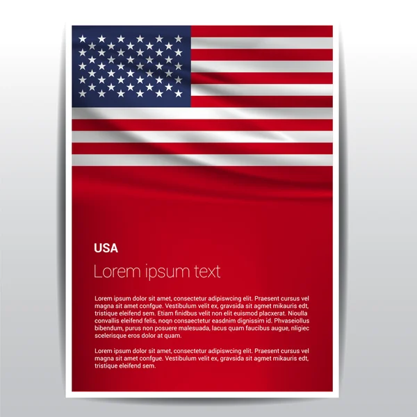 USA zászló brosúra sablon — Stock Vector
