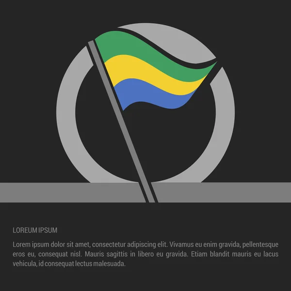 Gabón Bandera insignia — Vector de stock