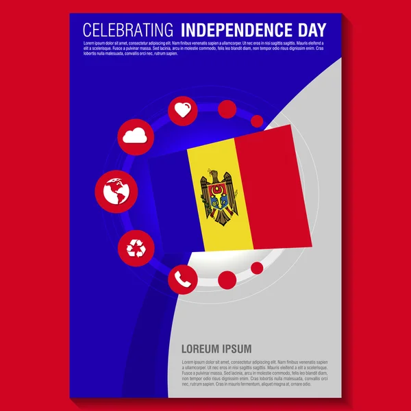 Moldova Independence Day Brochure — Wektor stockowy