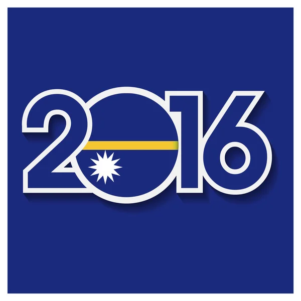 2016 år med Naurus flagga — Stock vektor