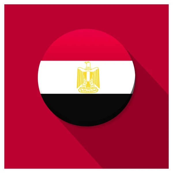 Botão de bandeira de sombra longa Egito —  Vetores de Stock