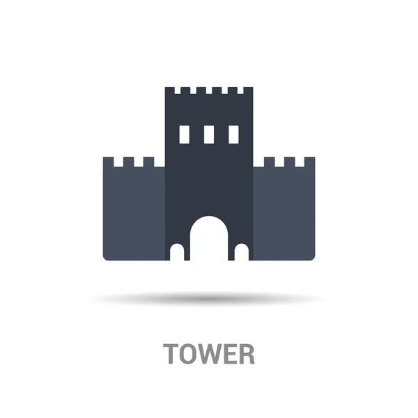 성곽 탑의 아이콘 — 스톡 벡터
