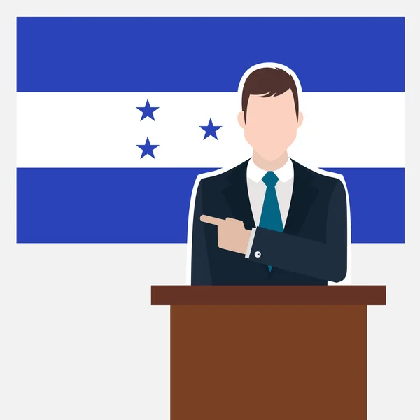 Homme d'affaires avec drapeau Honduras — Image vectorielle