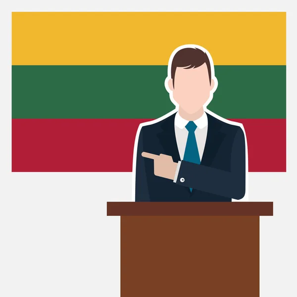 Işadamı ile Litvanya bayrağı — Stok Vektör