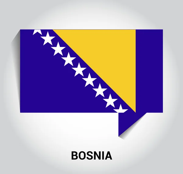 Bandeira tridimensional 3d Bósnia —  Vetores de Stock