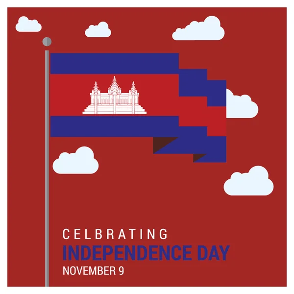 Dia da independência da Camboja — Vetor de Stock