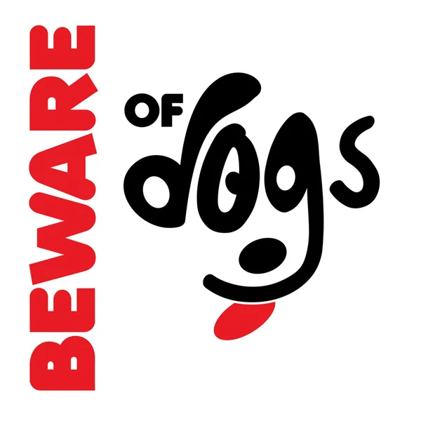 Beware των σκύλων αφίσα — Διανυσματικό Αρχείο
