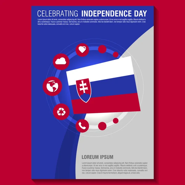 Folleto del Día de la Independencia de Eslovaquia — Archivo Imágenes Vectoriales