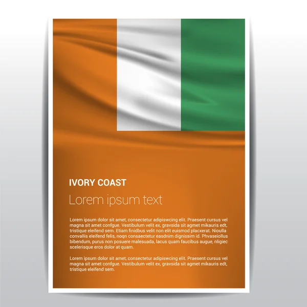 Modelo da brochura da bandeira da Costa do Marfim — Vetor de Stock