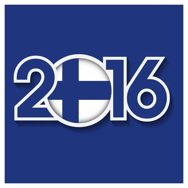2016 jaar met Finland vlag — Stockvector