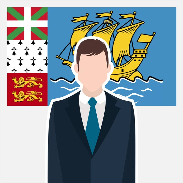 Vlag van Saint Pierre en Miquelon-land — Stockvector