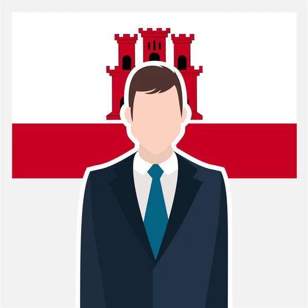 Businessman with Gibraltar flag — Stock Vector