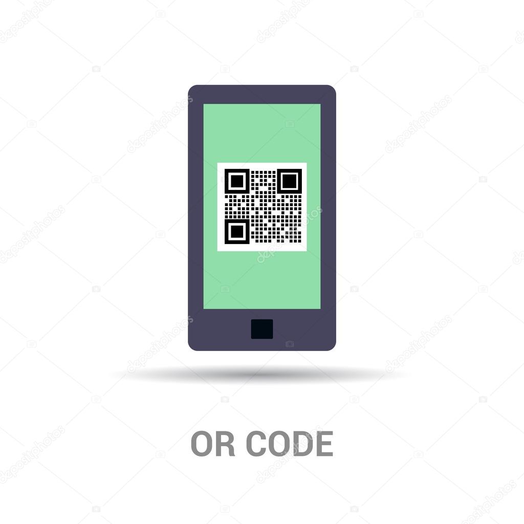 smartphone with qr code icon