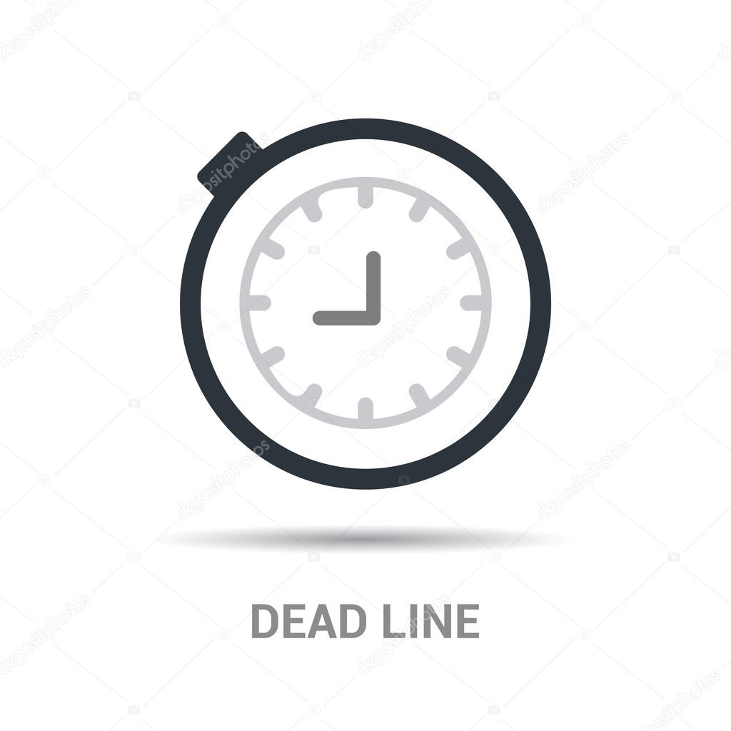 Time, clock dead line icon. vector illustration