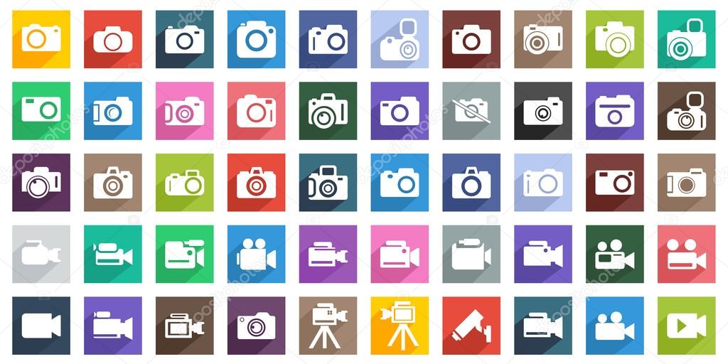 Camera Icon Set. Photography icon set