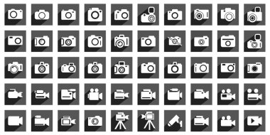 Kamera Icon Set. Fotoğraf simge seti.