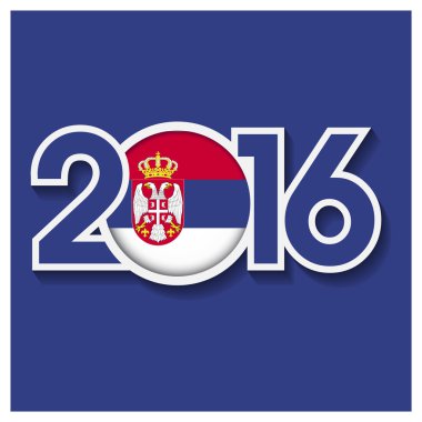 2016 yıl Sırbistan bayrağı ile