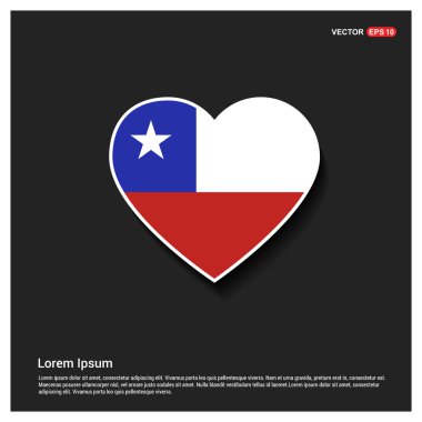 Kalp şekli Şili bayrağı