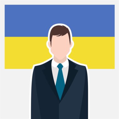 işadamı ile Ukrayna bayrağı