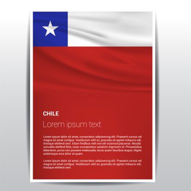 Şili bayrağı broşür şablonu
