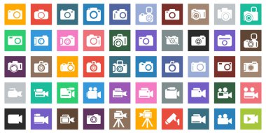 Kamera Icon Set. Fotoğraf simge seti.