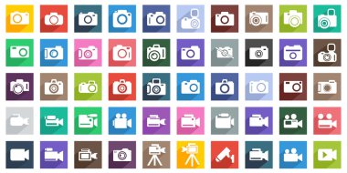 Kamera Icon Set. Fotoğraf simge seti.