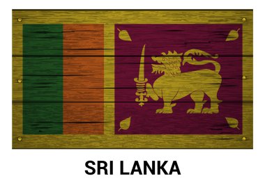 Sri Lanka bayrağı ahşap arka plan doku