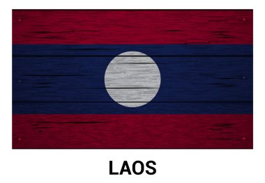 Laos bayrağı ahşap arka plan doku