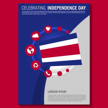 Costa Rica Independence Day Brochure clipart