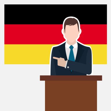 Bayrak taşıyan iş adamı