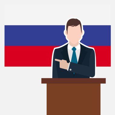 işadamı ile Rusya bayrağı