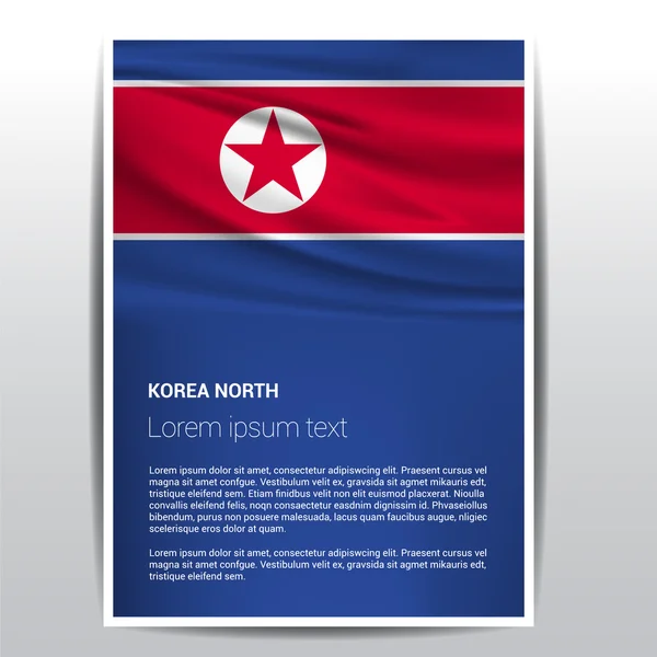 Bandera de Corea del Norte Folleto plantilla — Archivo Imágenes Vectoriales