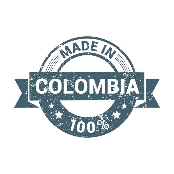 Timbre fabriqué en colombie — Image vectorielle