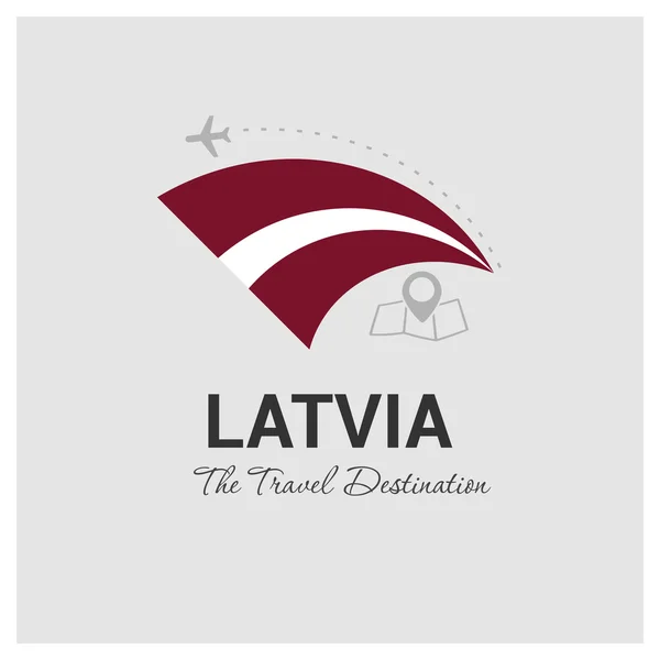 라트비아 여행 로고 — 스톡 벡터