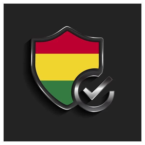 Εντάξει, ασφαλείας shield σημαία Βολιβίας — Διανυσματικό Αρχείο