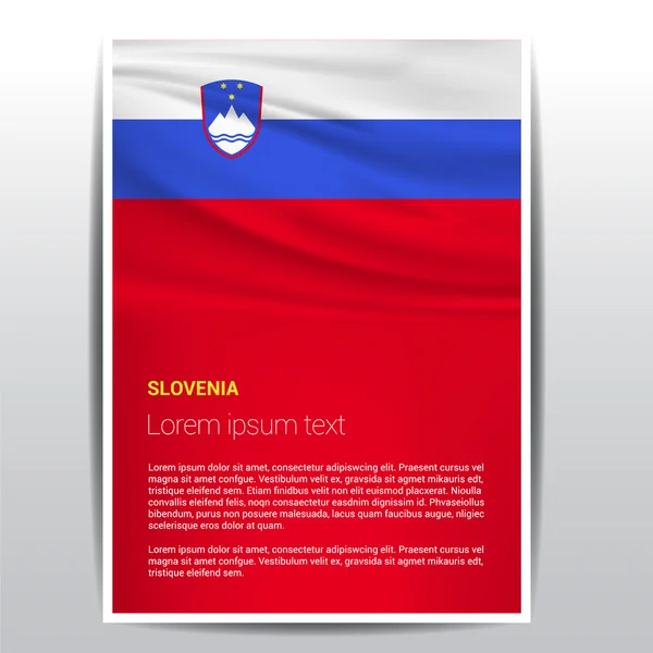 Bandera de Eslovenia Folleto Plantilla — Archivo Imágenes Vectoriales