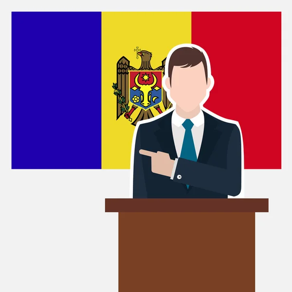 Zakenman met Moldavië vlag — Stockvector
