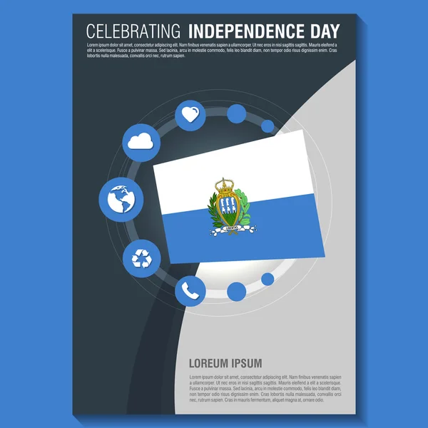 Folleto del Día de la Independencia de San Marino — Archivo Imágenes Vectoriales