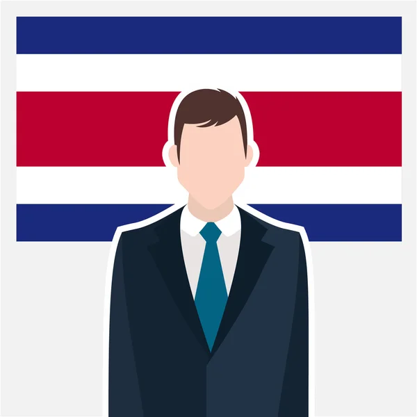 Homme d'affaires avec drapeau du Costa Rica — Image vectorielle