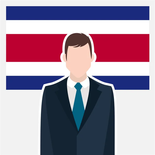 Zakenman met Costa Rica vlag — Stockvector