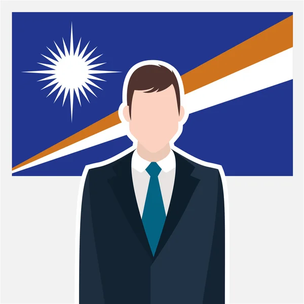 マーシャル諸島の国旗を持ったビジネスマン — ストックベクタ