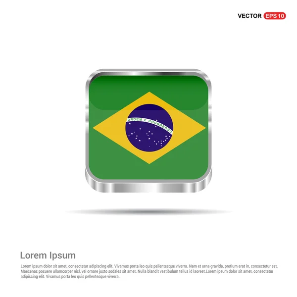 Botão bandeira brasil — Vetor de Stock