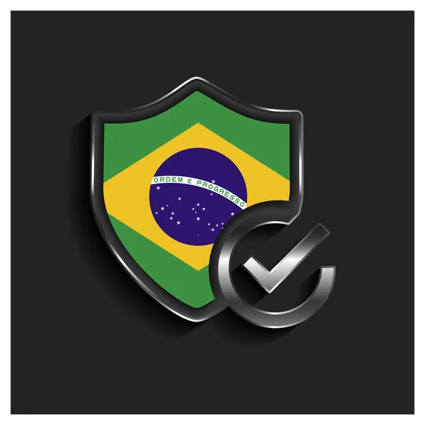 OK щита безпеки прапор Бразилії — стоковий вектор