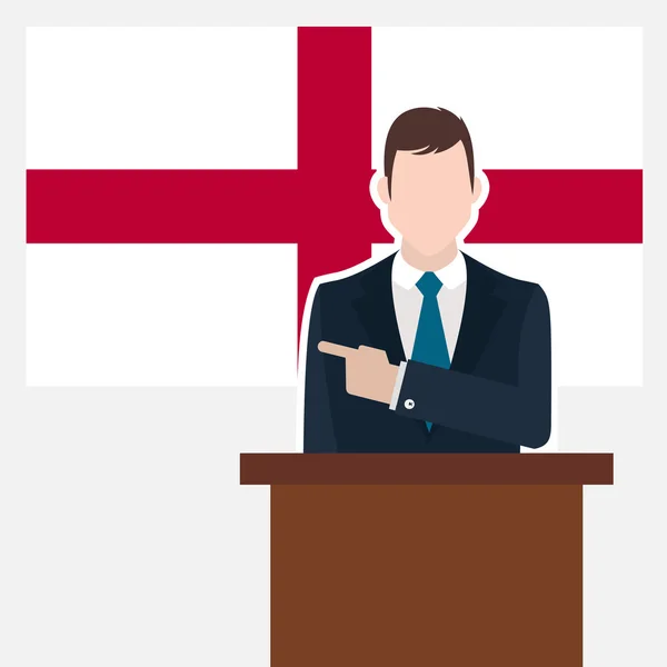 Biznesmen z flagą Anglii — Wektor stockowy