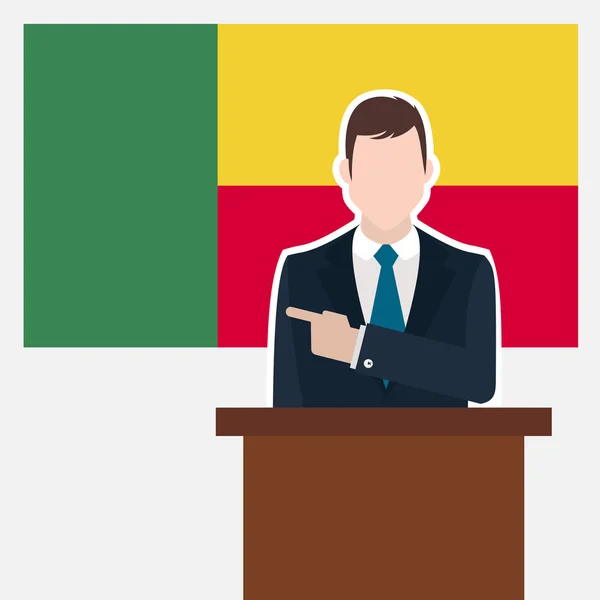 Geschäftsmann mit Benin-Fahne — Stockvektor