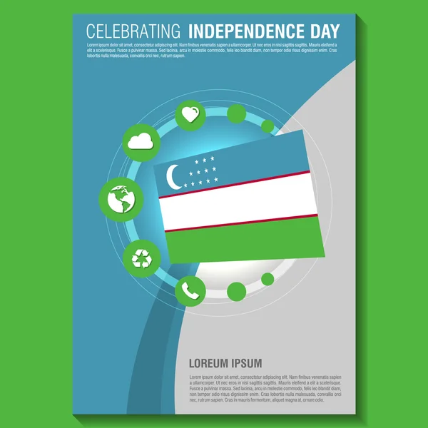 Uzbekistán den nezávislosti brožura — Stockový vektor