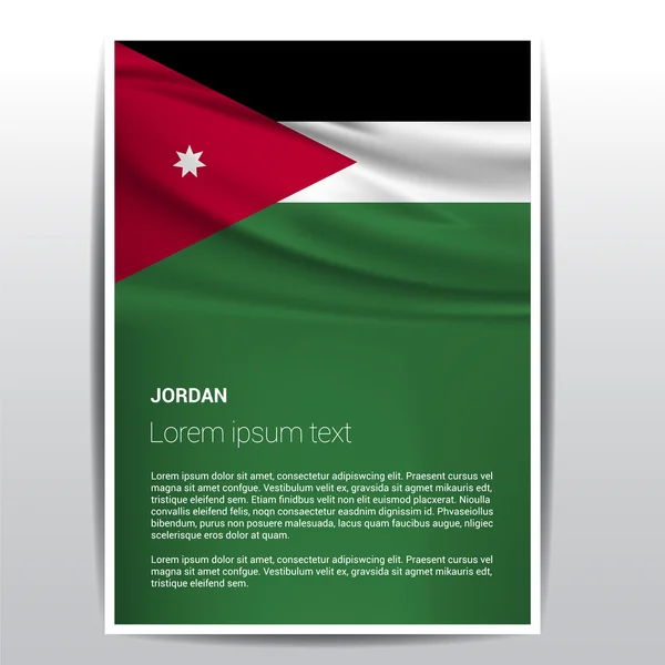 Bandera de Jordania Folleto Plantilla — Archivo Imágenes Vectoriales